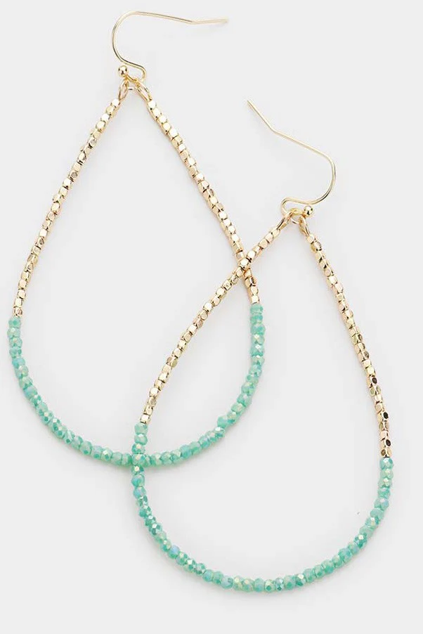 Beaded Open Teardrop Dangle Earrings - Image 6