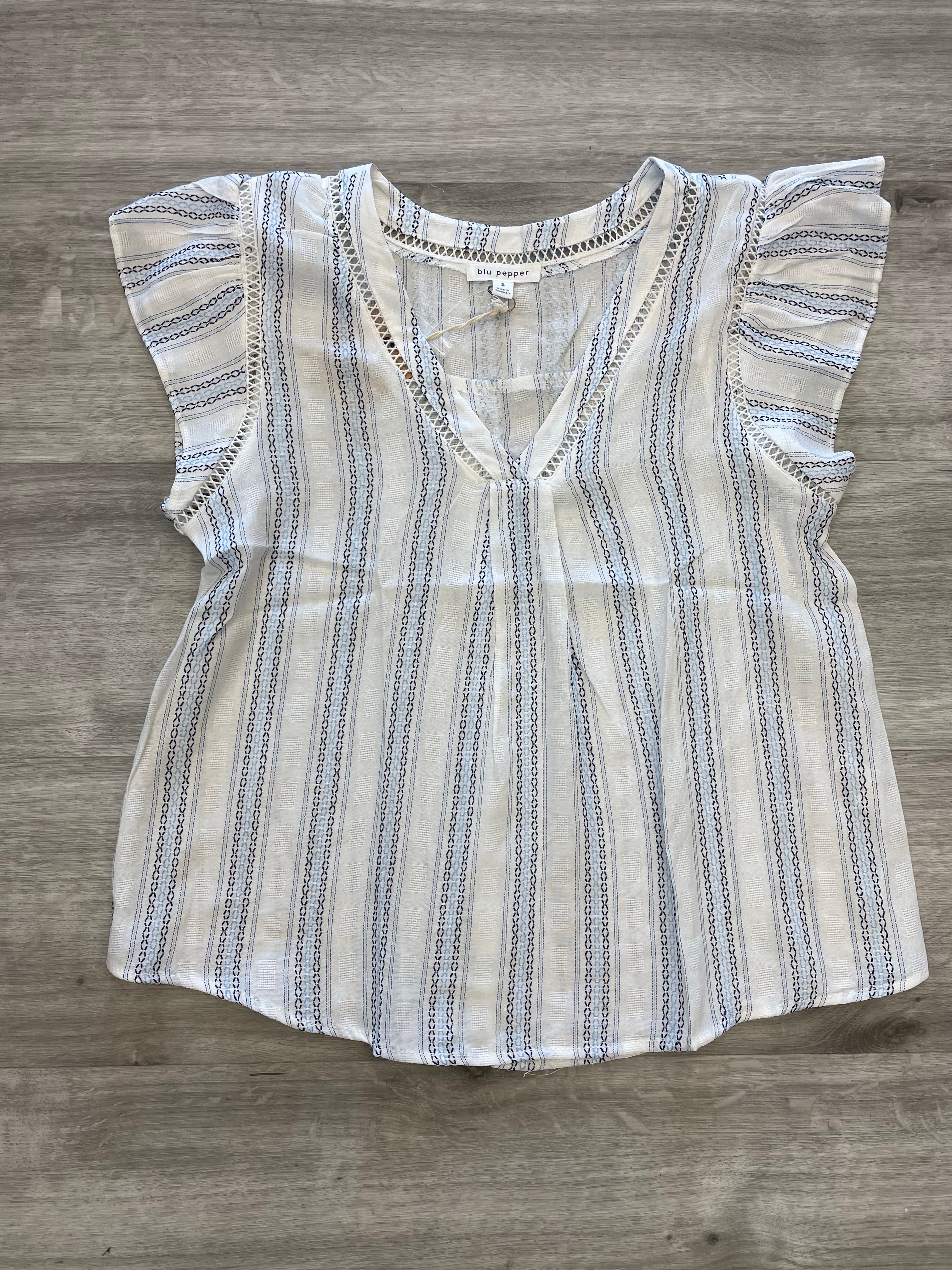 Blu Pepper Striped Crop Top - Image 2