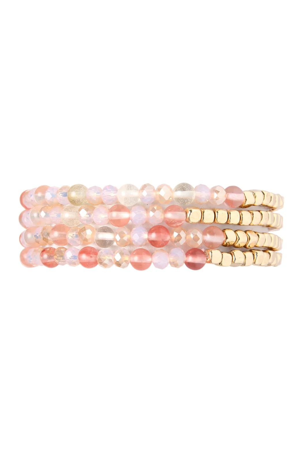 Brass Stone Glass Four Set Beads Bracelet - Image 4