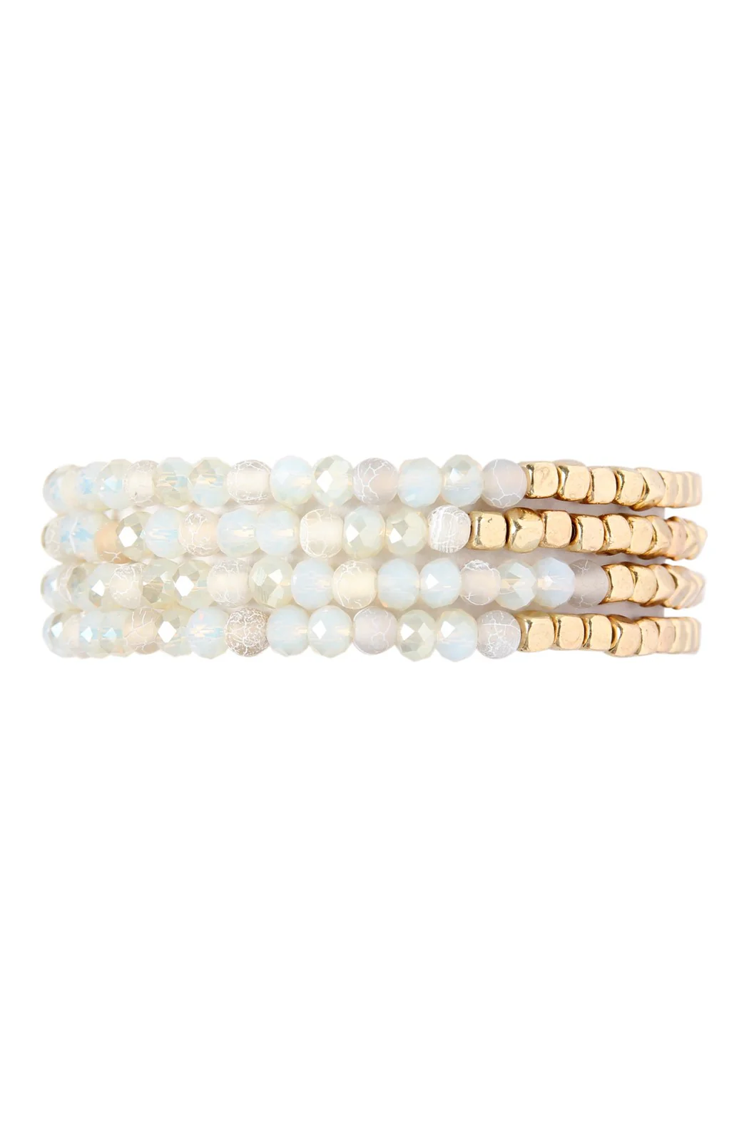 Brass Stone Glass Four Set Beads Bracelet - Image 8