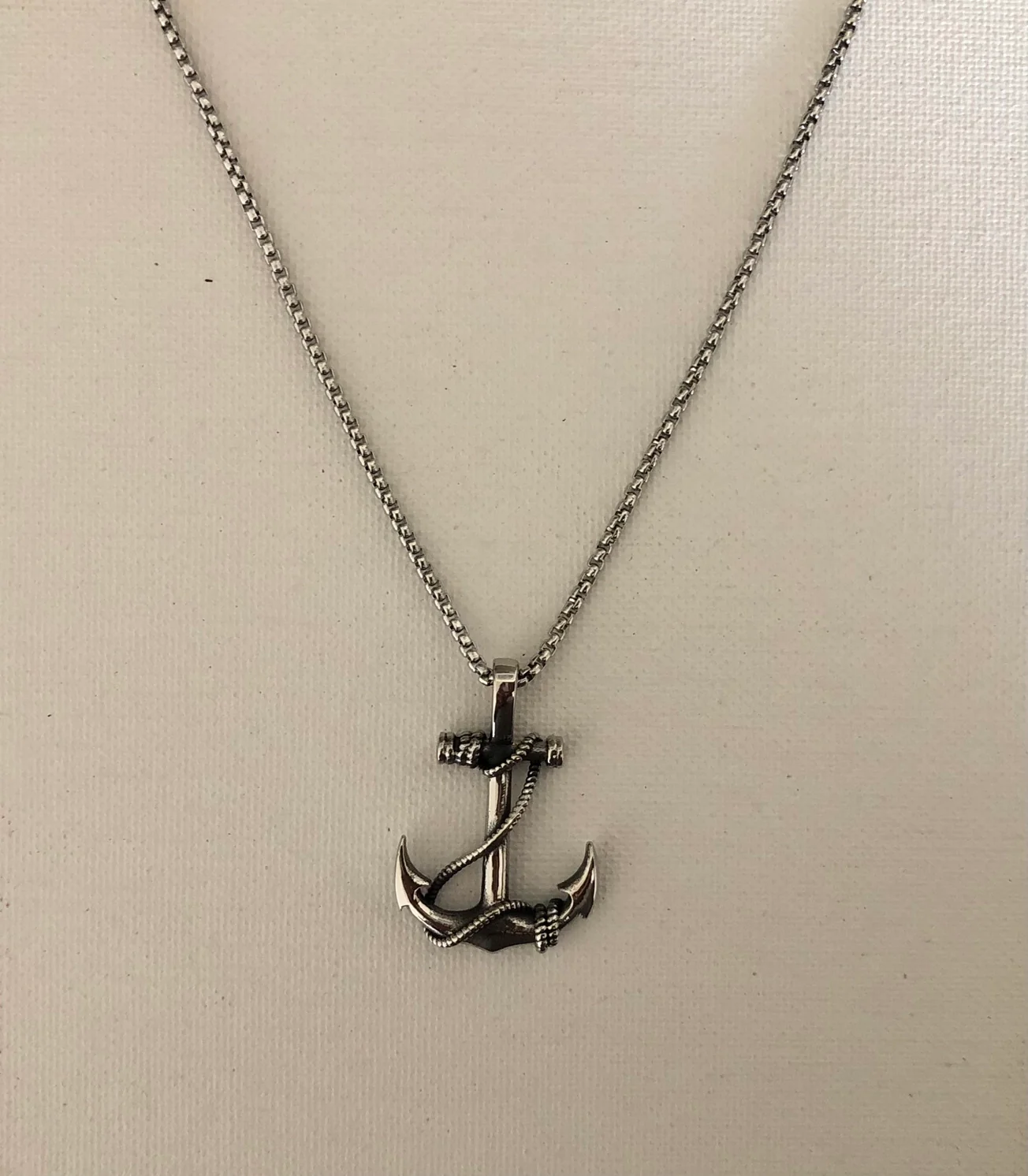 Carol Young Silver Anchor Rope Necklace - Image 2