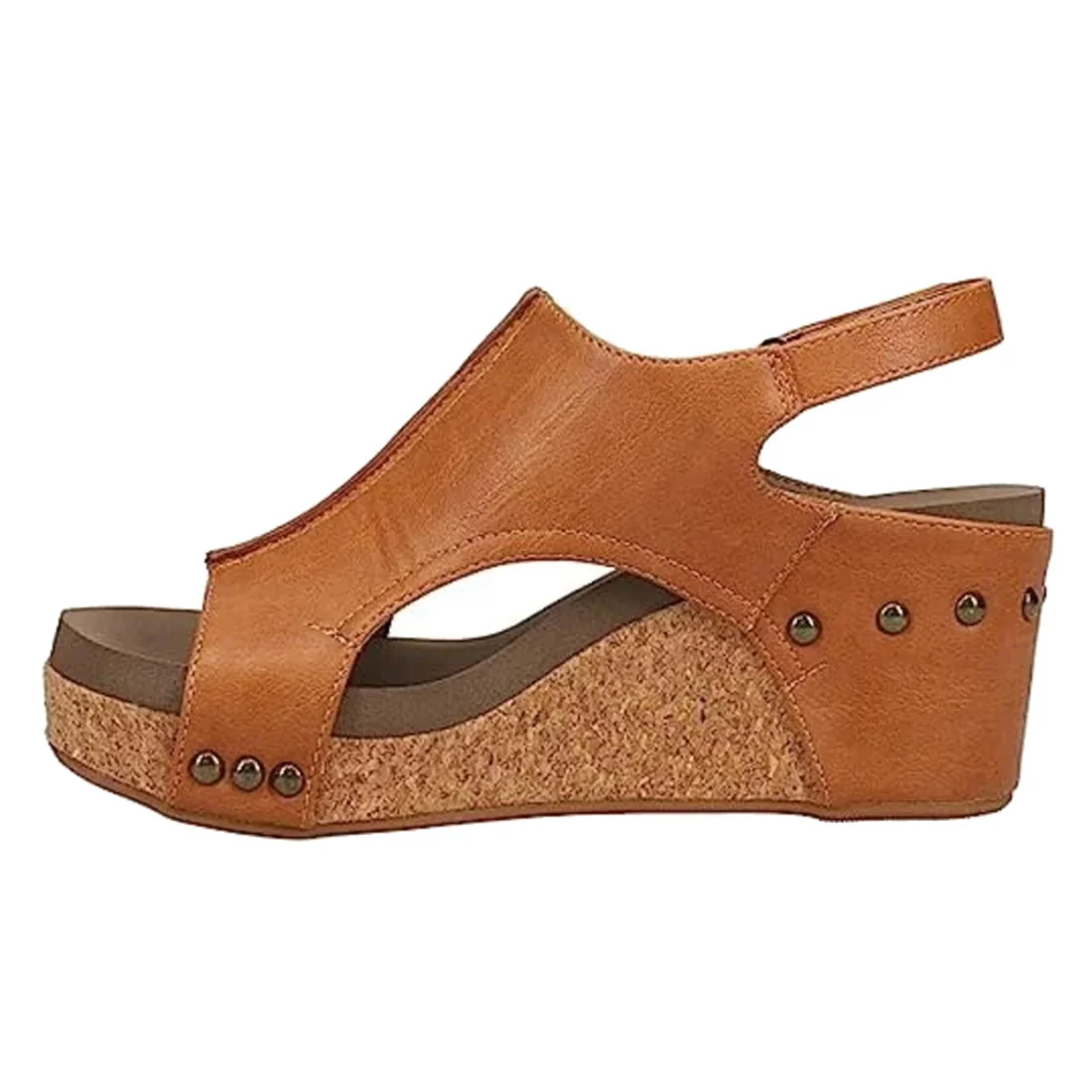 Corkys Carley Cognac Smooth Sandals - Image 2