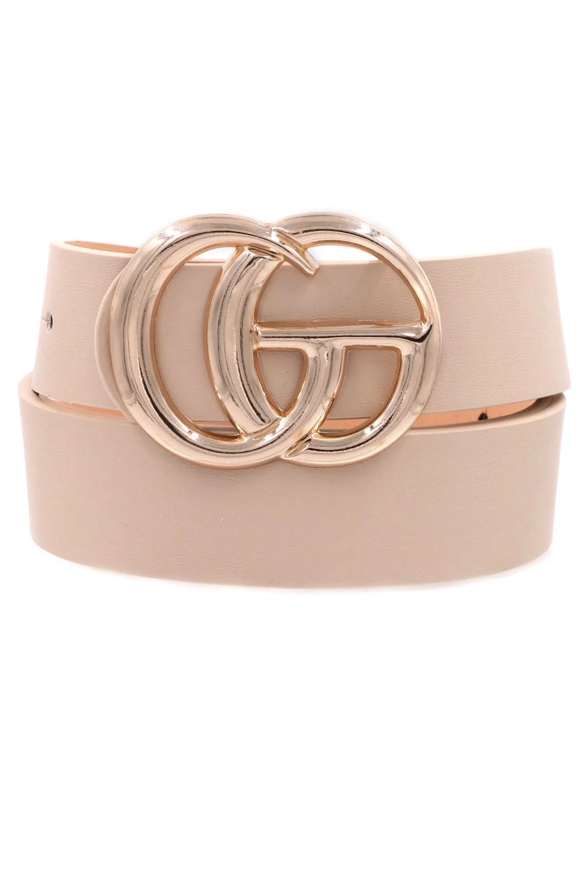 Double Metal Ring Faux Leather Belt - Image 4