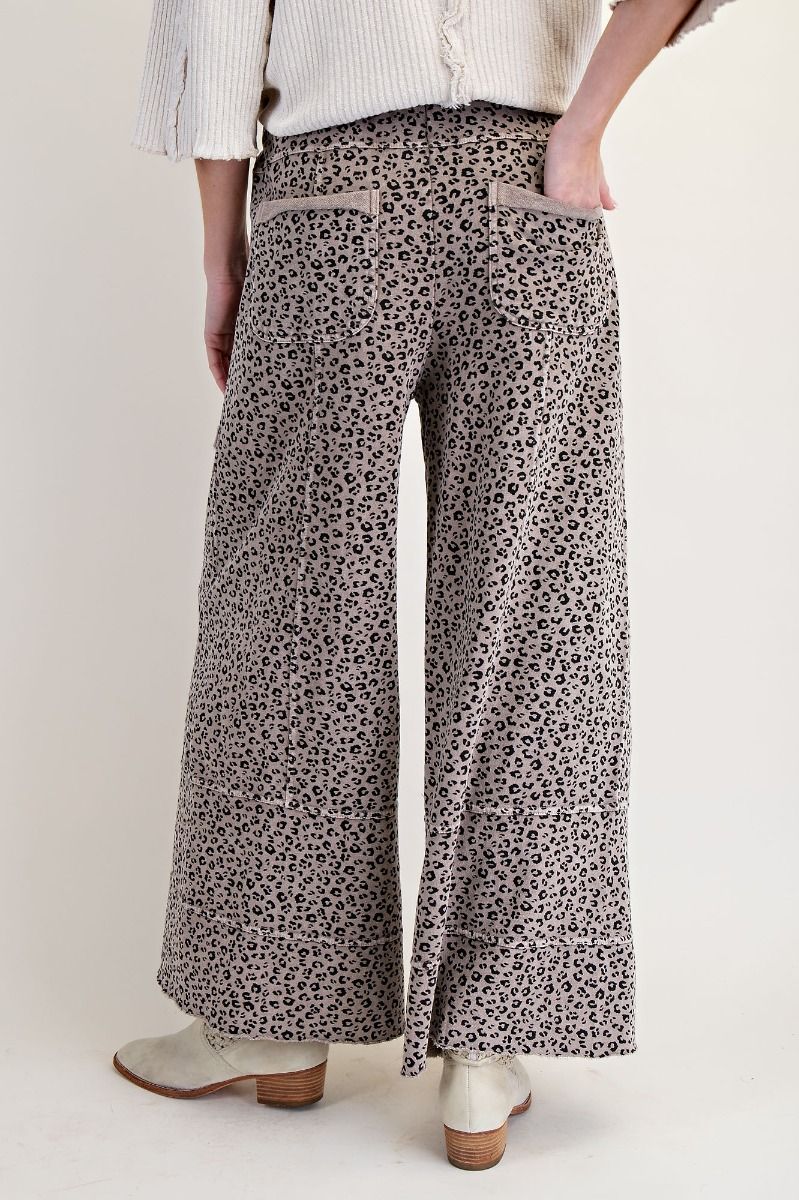 Easel Animal Printed Terry Knit Pants - Image 2