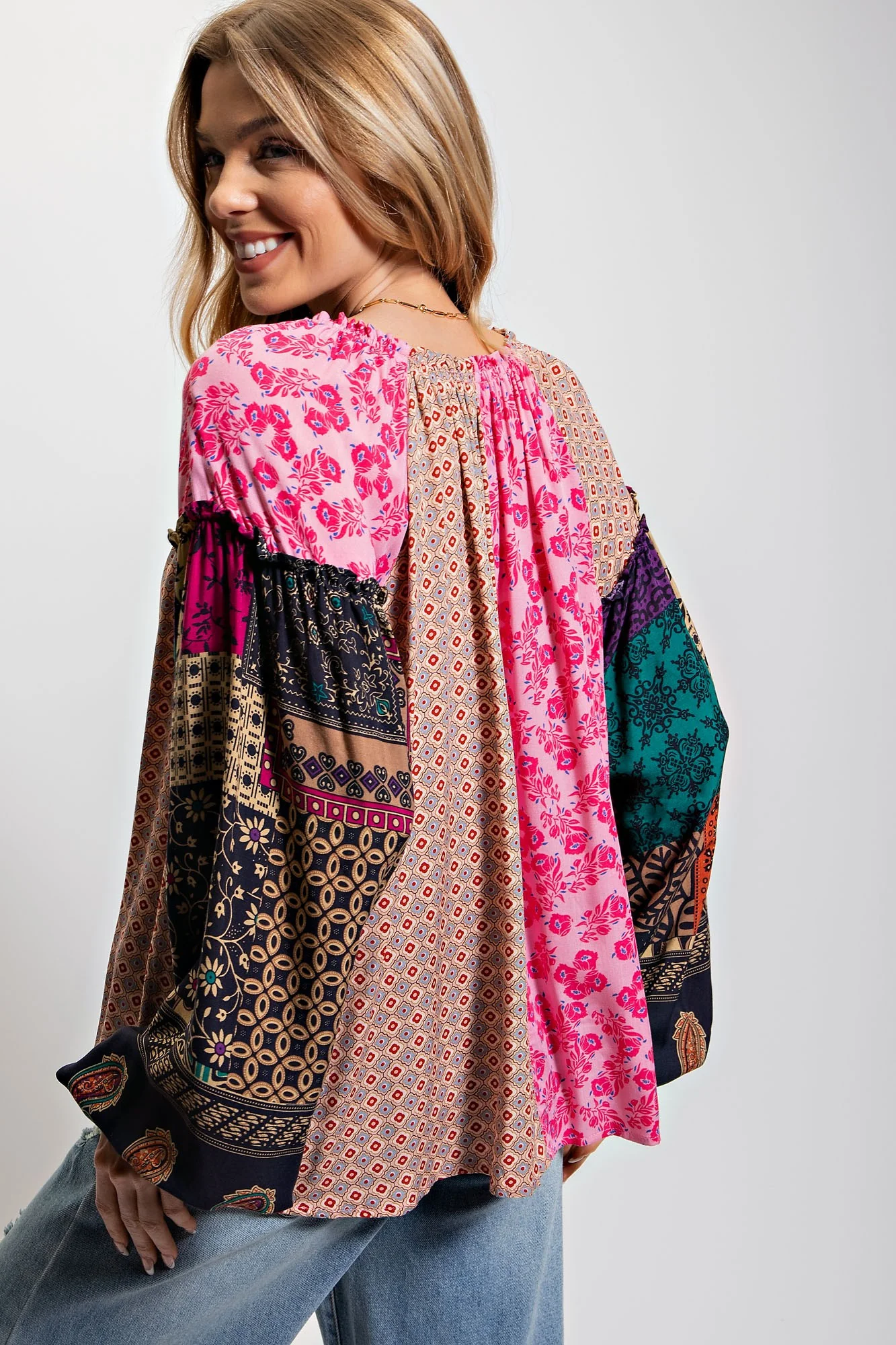 Easel Mix Print Loose Top - Image 4