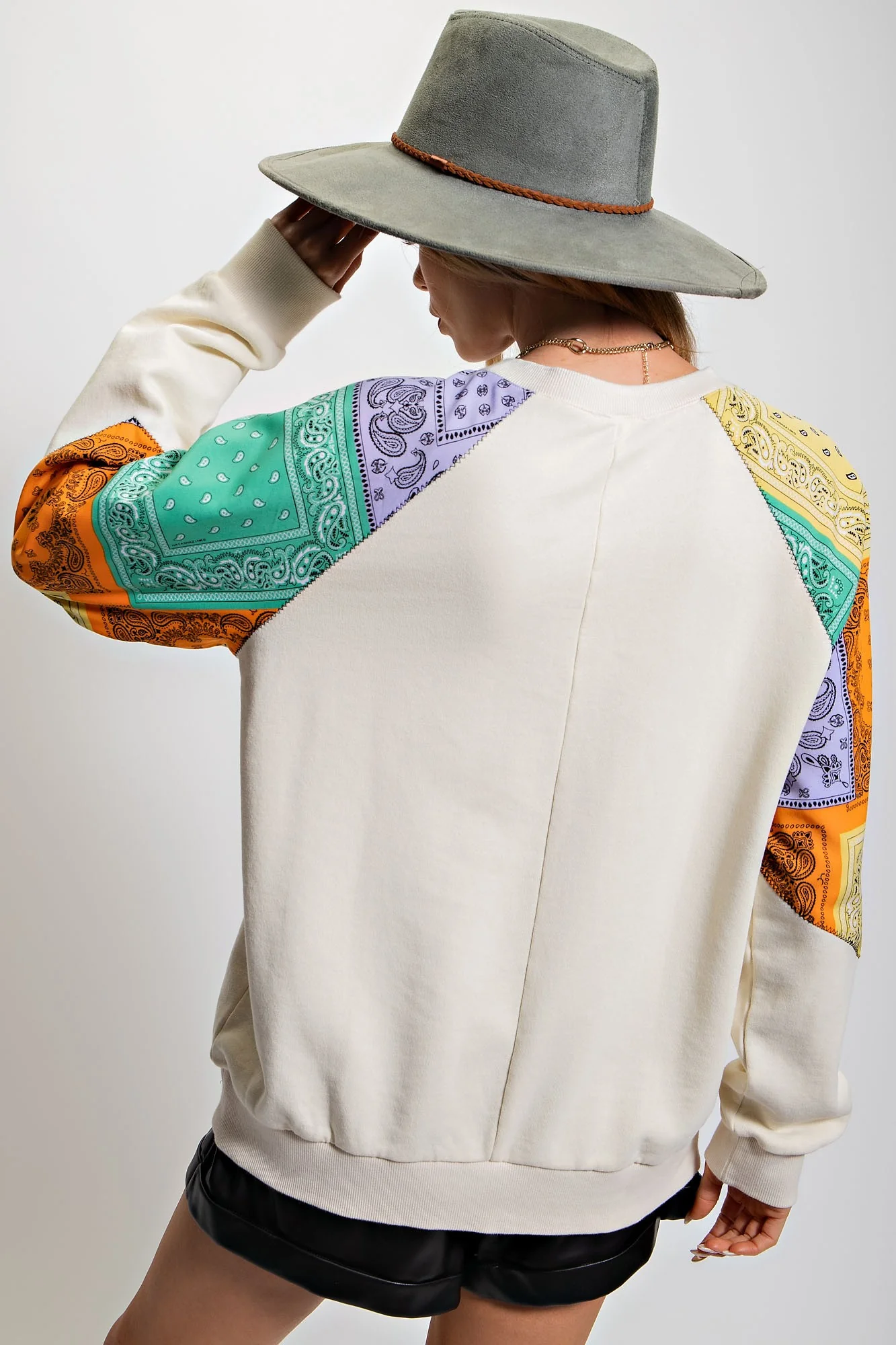 Easel Mix Print Terry Pullover - Image 2