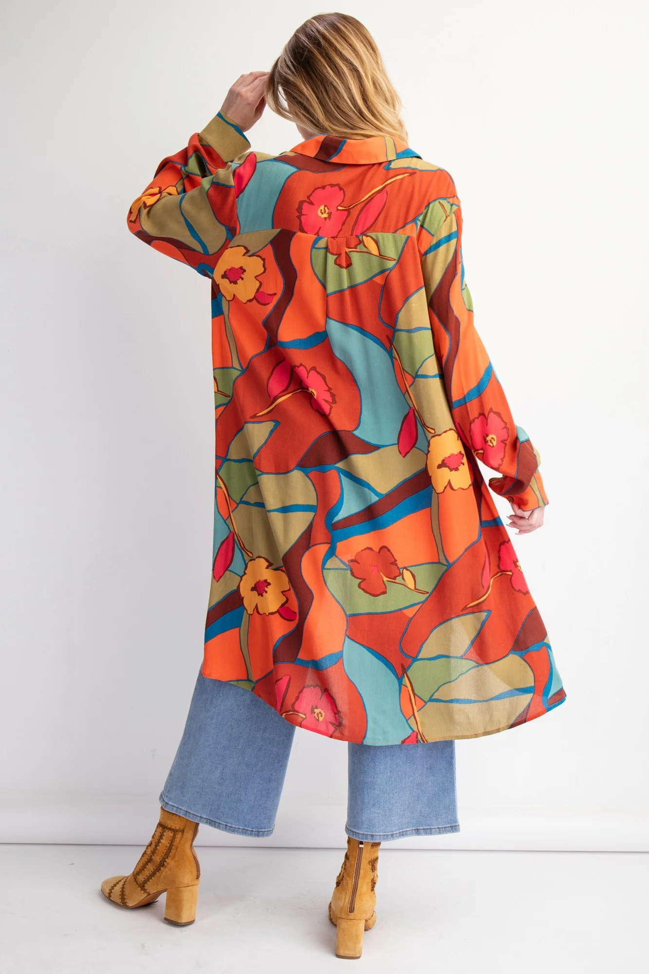 Easel Printed Rayon Duster - Image 2