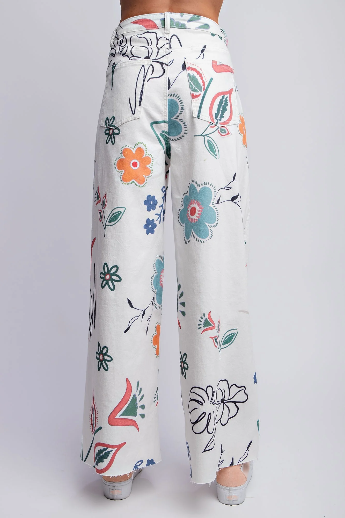 Easel Printed Washed Twill Wide Pants - Image 3
