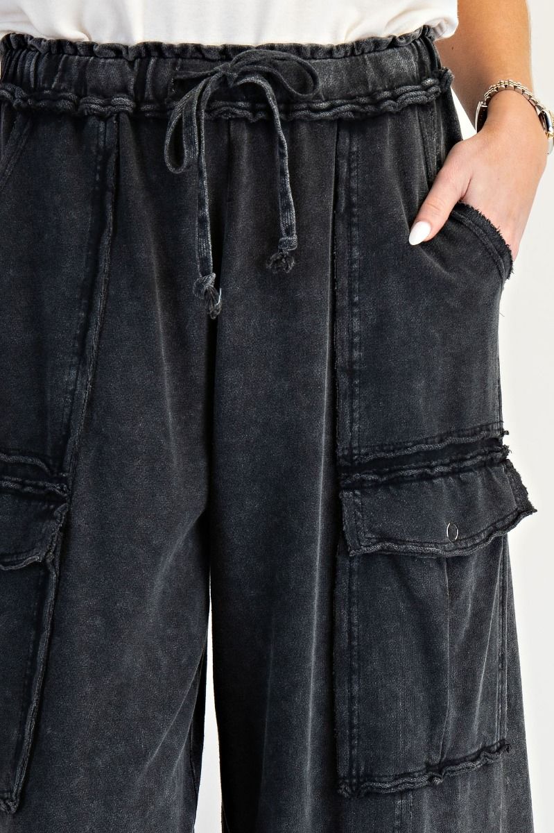 Easel Utility Mineral Washed Cargo Pants - Image 5