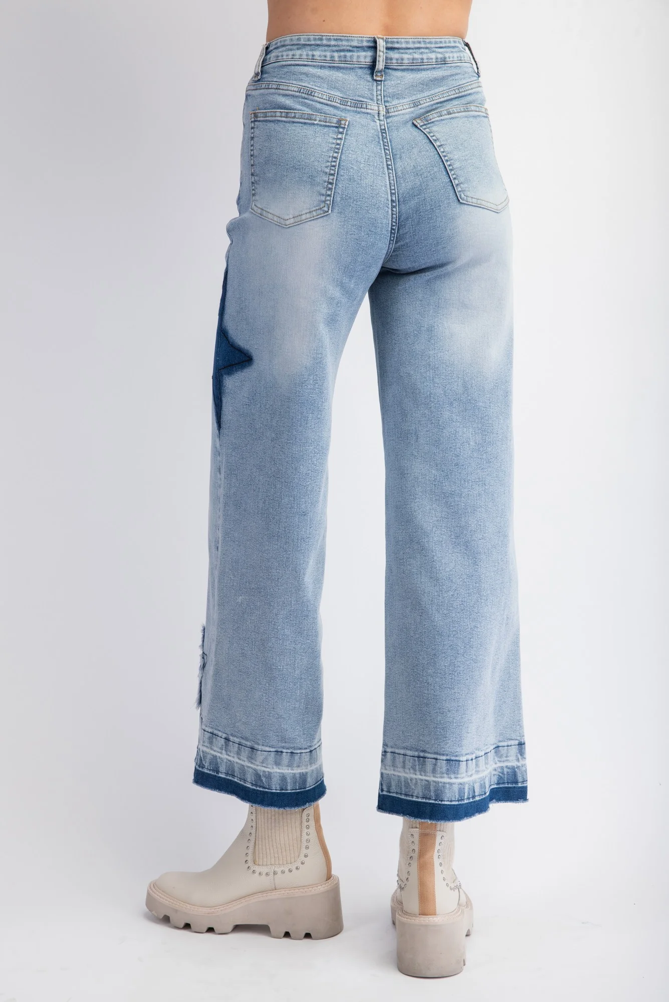 Easel Washed Star Patch Pants - Image 2