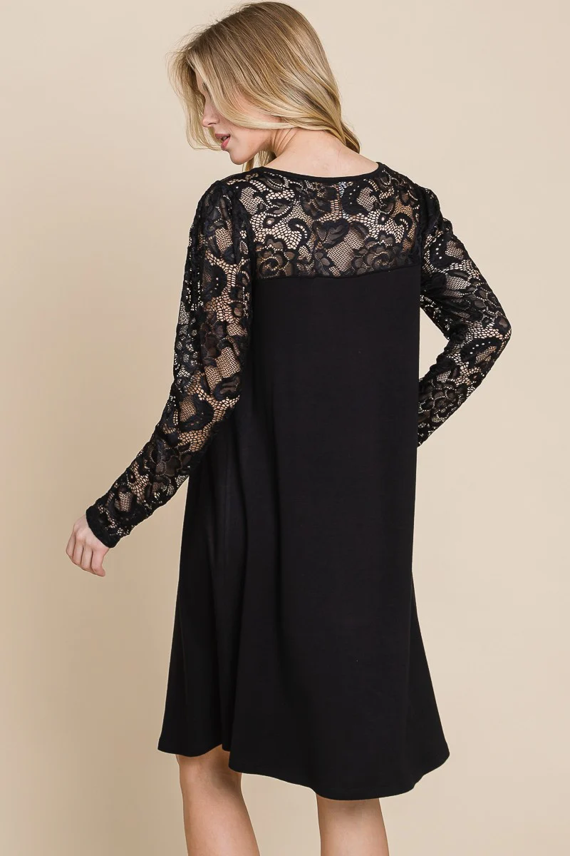 Emerald Solid French Terry Rayon Dress - Image 2