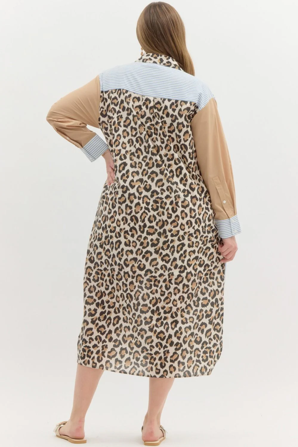 Entro Multi Mix Print Long Midi Shirt Dress - Image 2