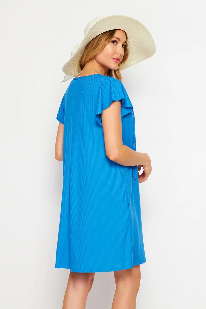 Honeyme Blue Dress with Ties - Image 2