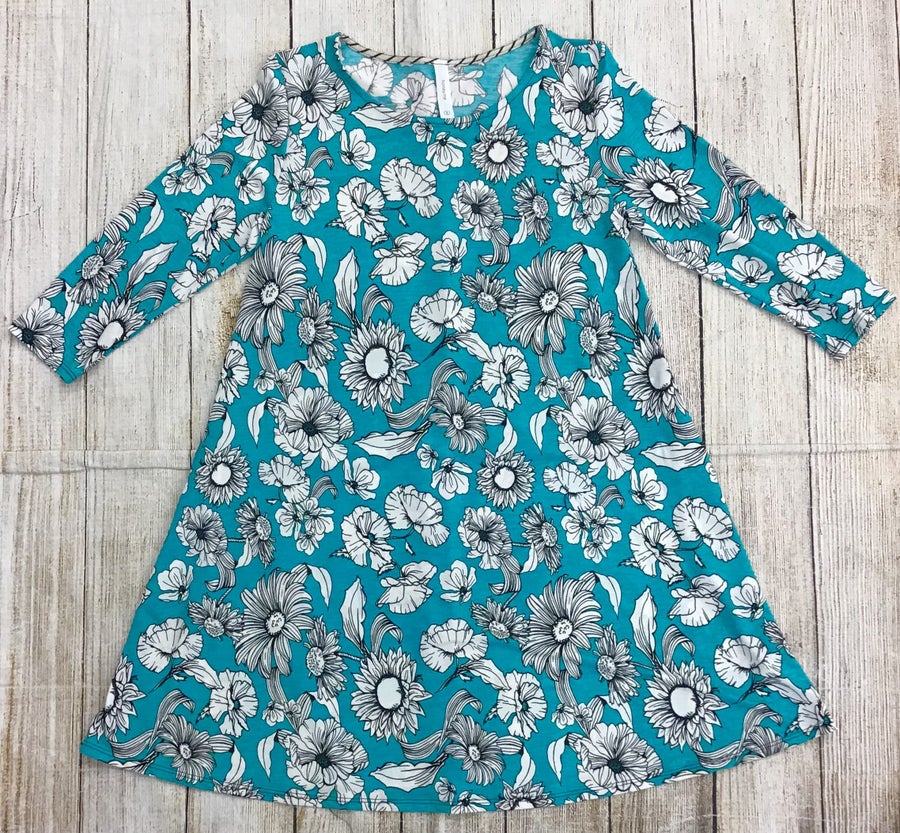 Honeyme Mint Floral Dress with Sleeves