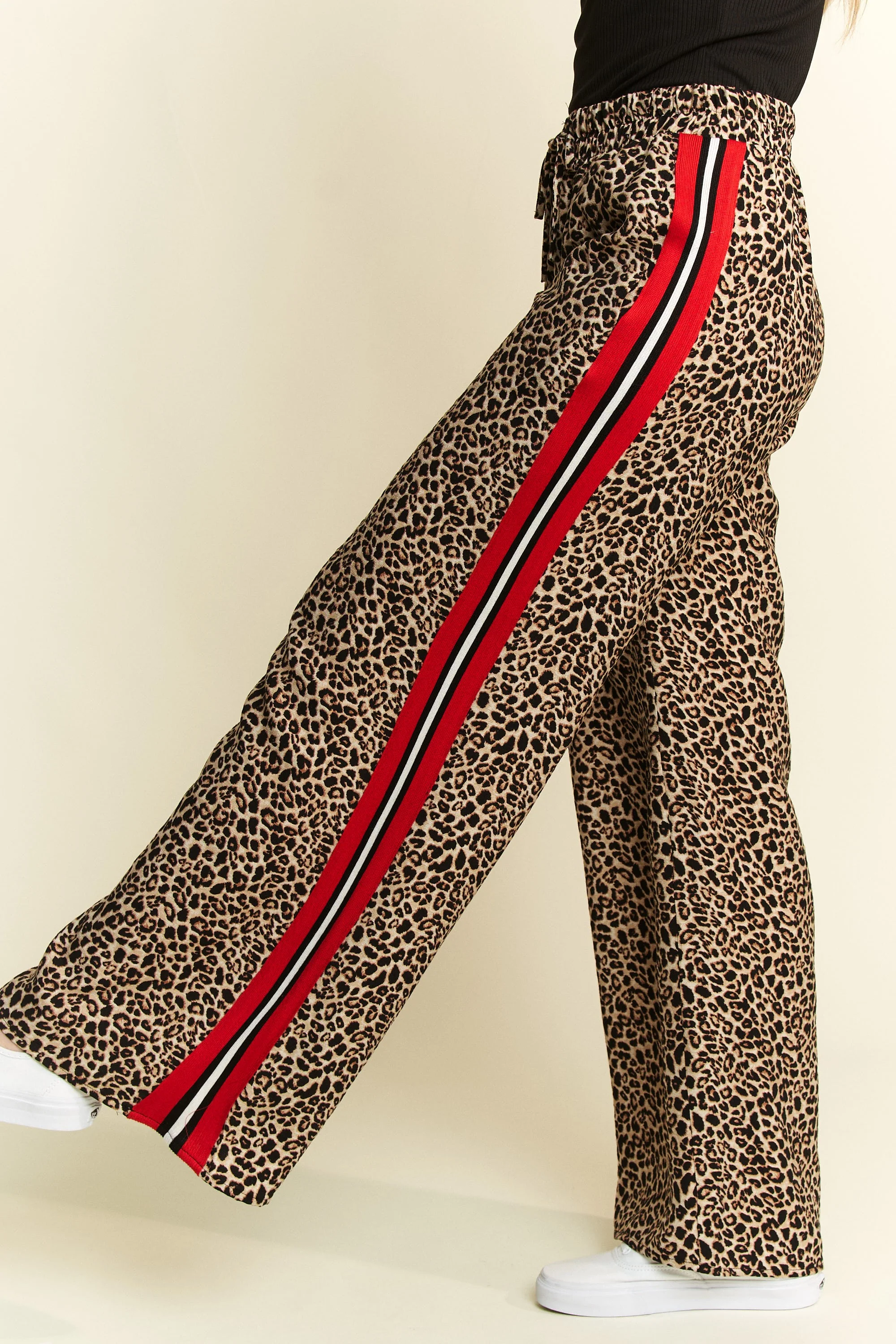 Jade By Jane Leopard Contrast Red Panel Pants - Image 2