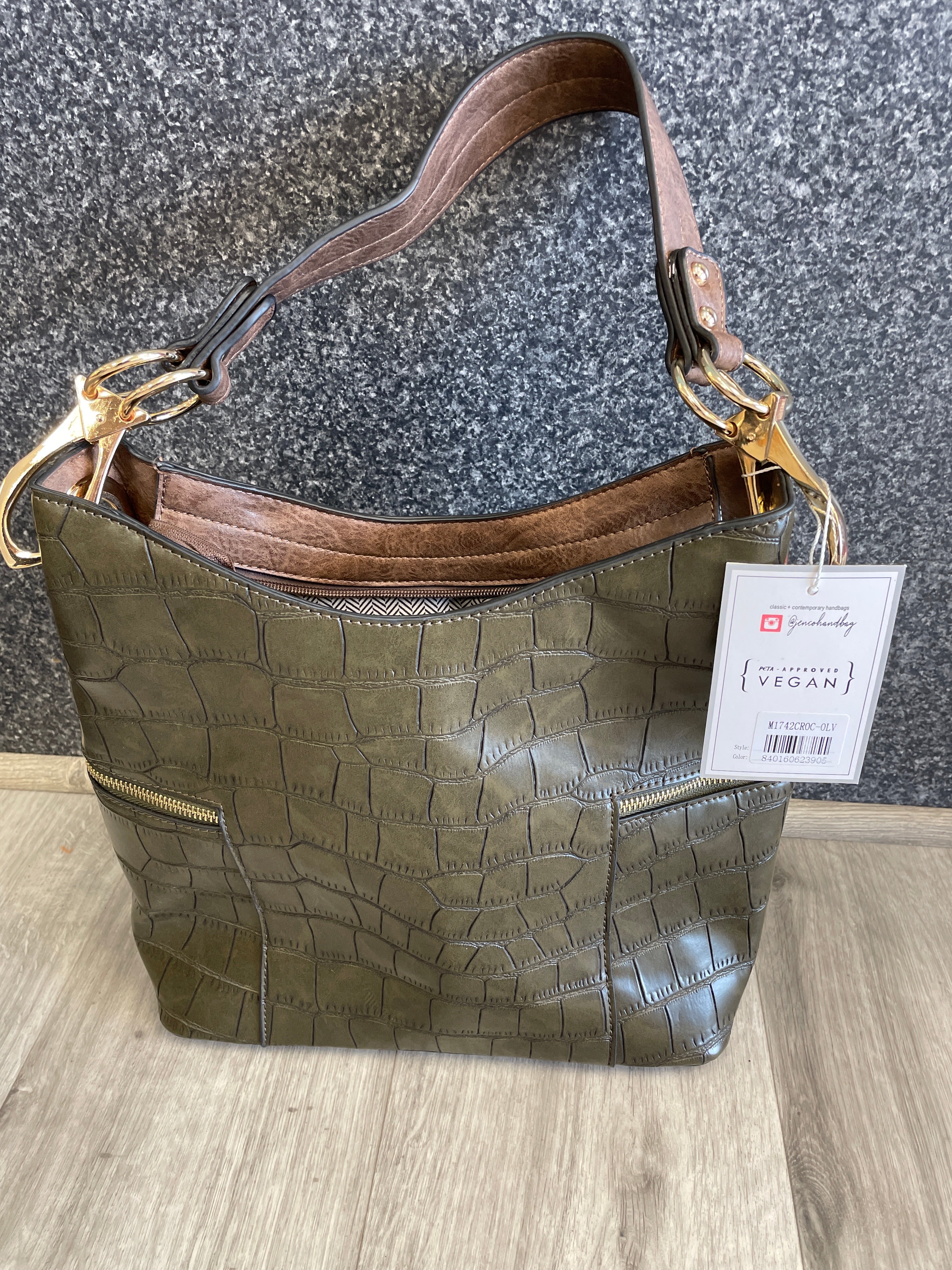 Jen & Co Rochelle Croc Hobo Purse - Image 4