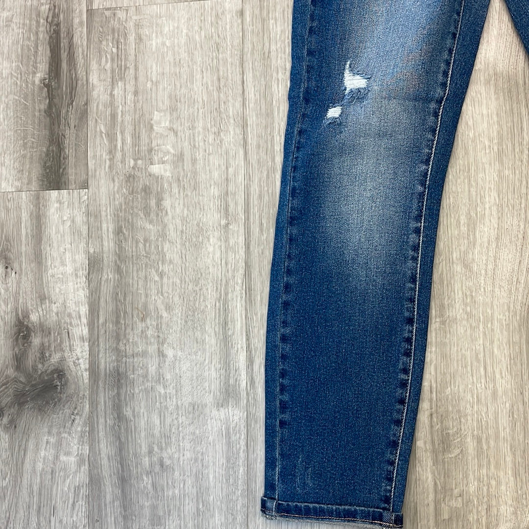 Judy Blue Hi-Rise Rainbow Embroidery Cropped Straight Leg Jean - Image 3