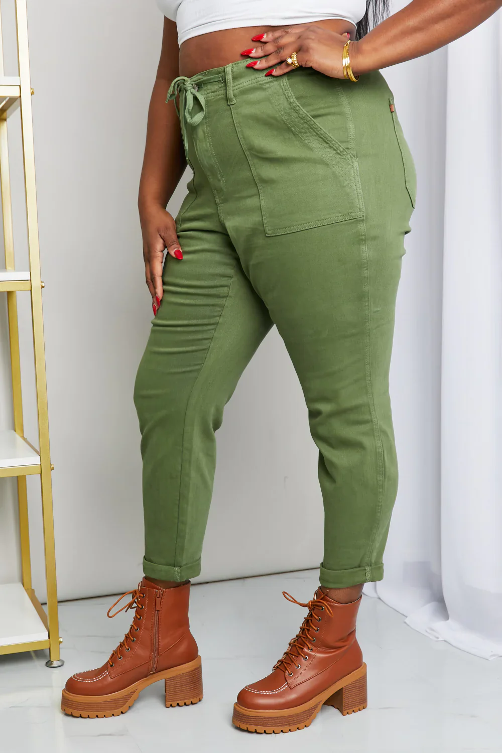 Judy Blue Drawstring Waist Pocket Jeans - Image 7