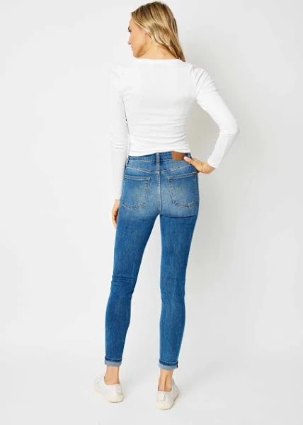 Judy Blue HW Cuffed Hem Skinny - Image 2