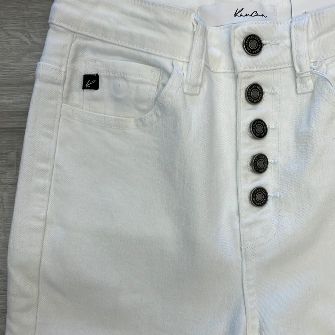 Kancan Buttonfly White Distressed Bottoms - Image 2