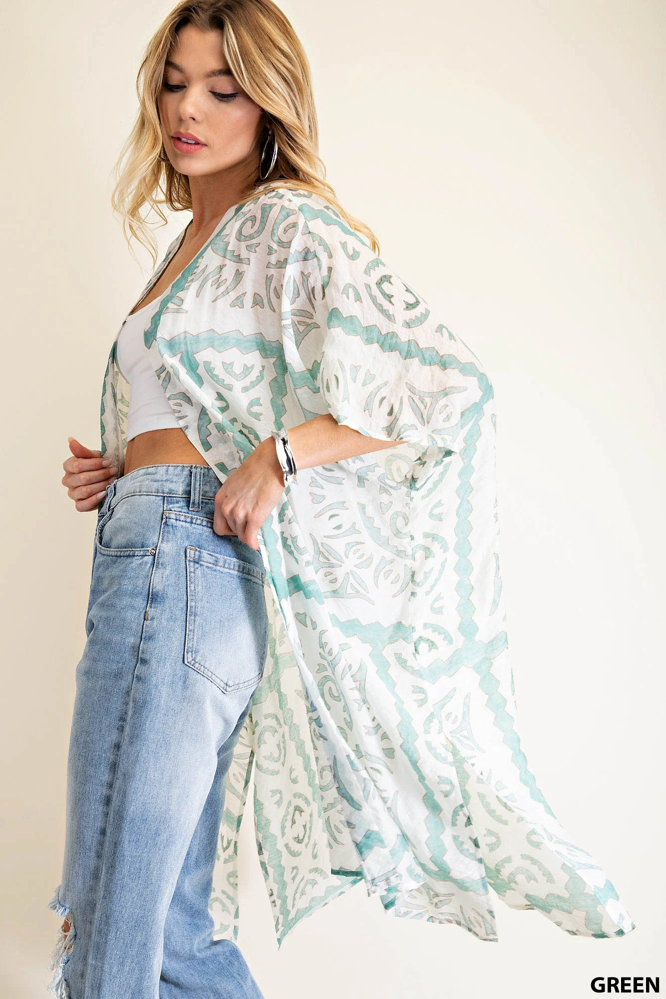 Kori America Aztec Printed Long Kimono - Image 5