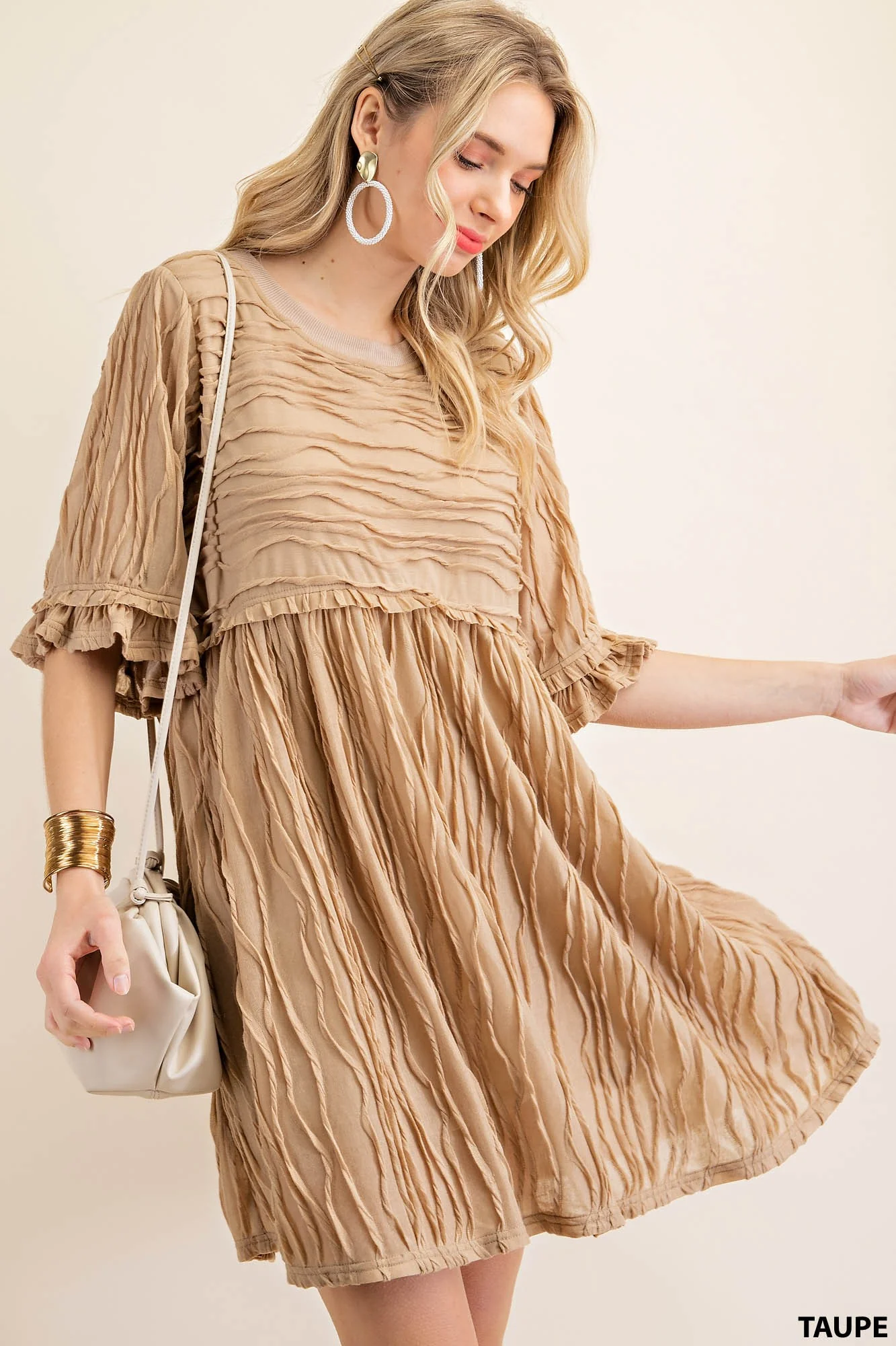Kori America Pleat Detailing Babydoll Dress/ Tunic Top - Image 3