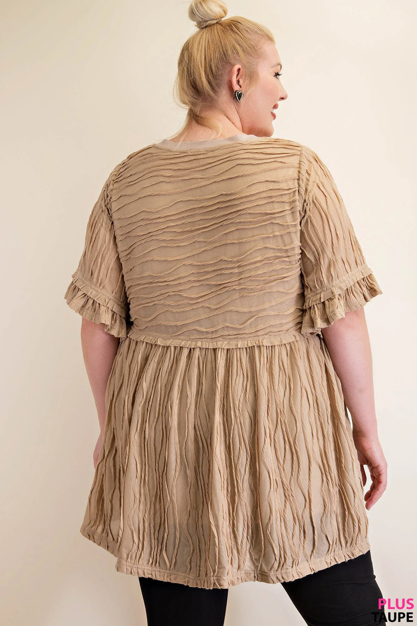 Kori America Pleat Detailing Babydoll Dress/ Tunic Top - Image 5