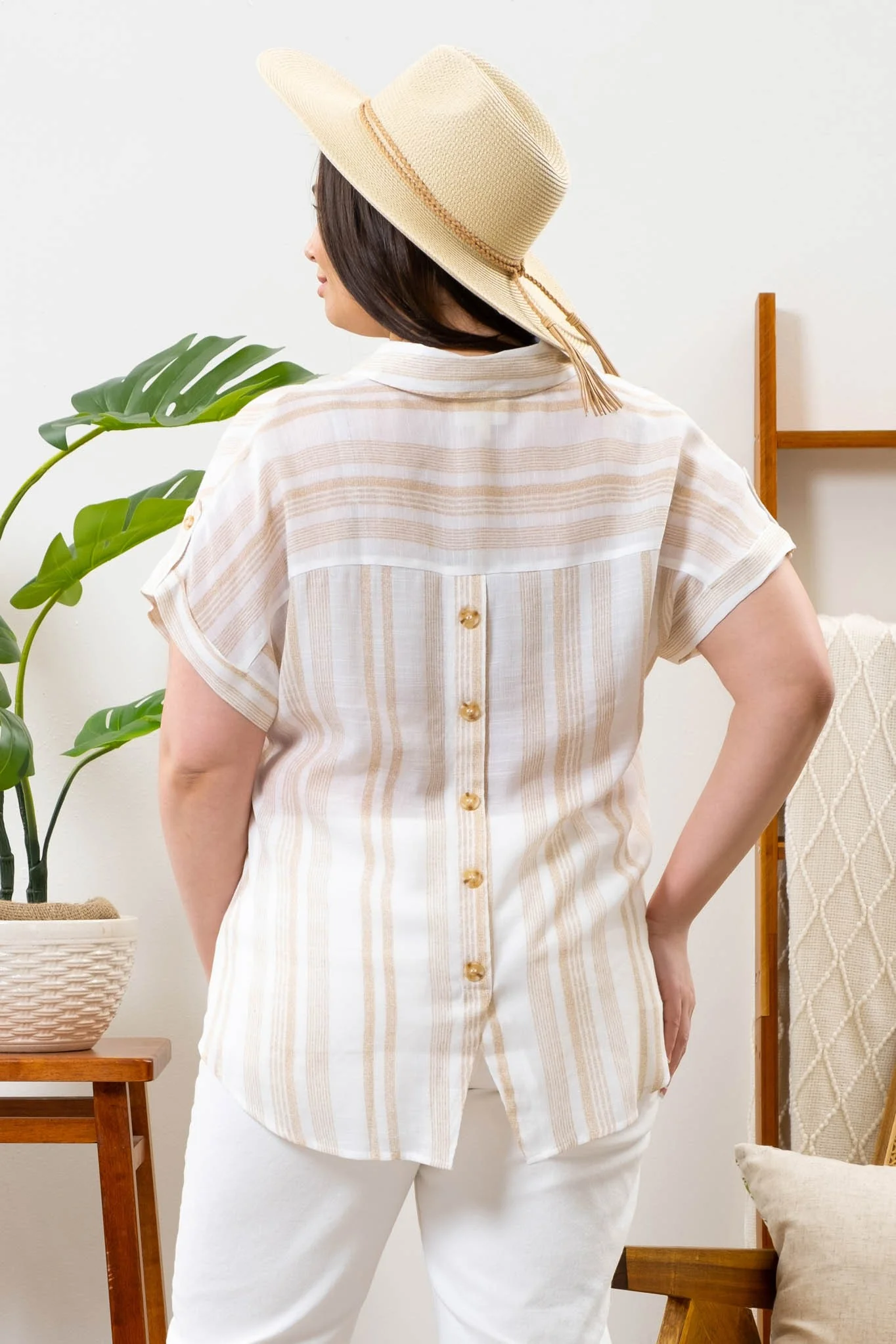 Mine Striped Back Slit Top - Image 4