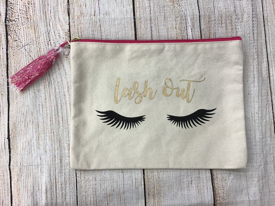 Mudpie Lash Out Canvas Makeup Bag