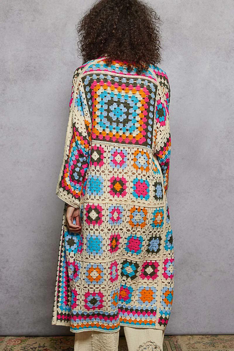 POL Crochet Roomy Multi Colored  Cardigan - Image 2