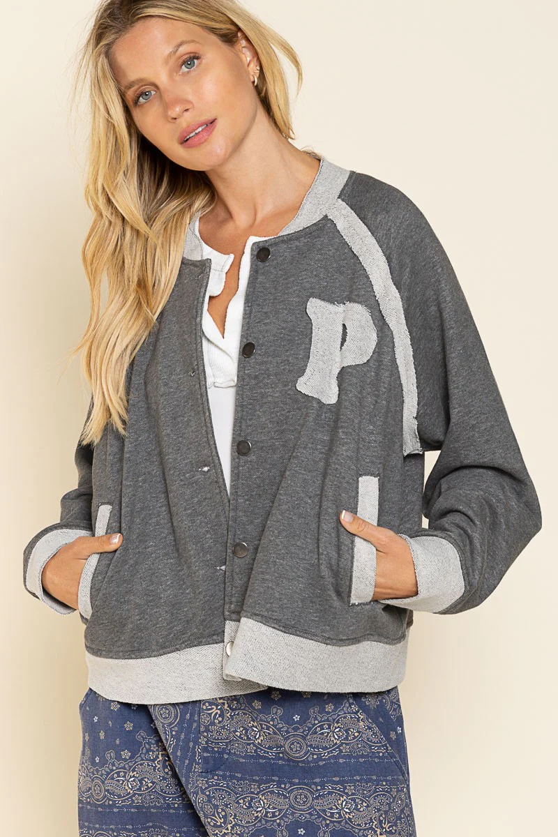 POL French Terry Baseball Jacket