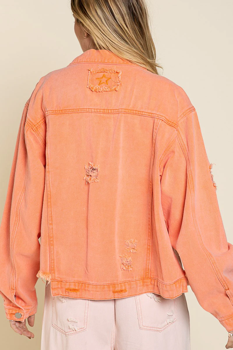 POL Neon Orange Jean Jacket - Image 2