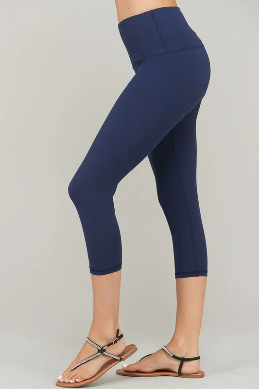 Rae Mode HW Capri Basic Yoga Leggings W/Key Pocket - Image 3