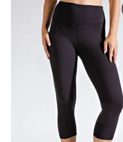 Rae Mode HW Capri Basic Yoga Leggings W/Key Pocket - Image 4
