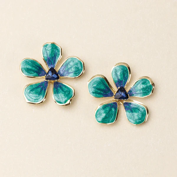 Scout  Large Enamel  Flower Earrings - Image 3