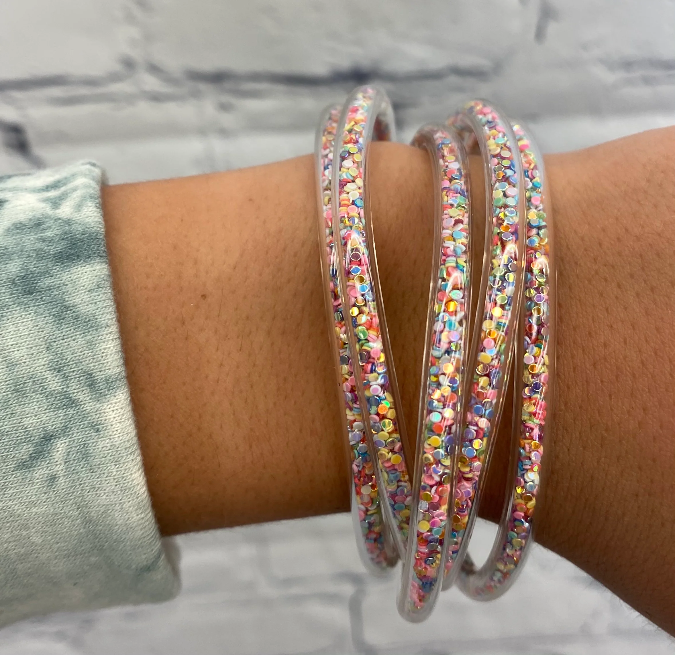 Shamelessly Sparkle Multicolor Sequin Tube Bracelet - Image 5