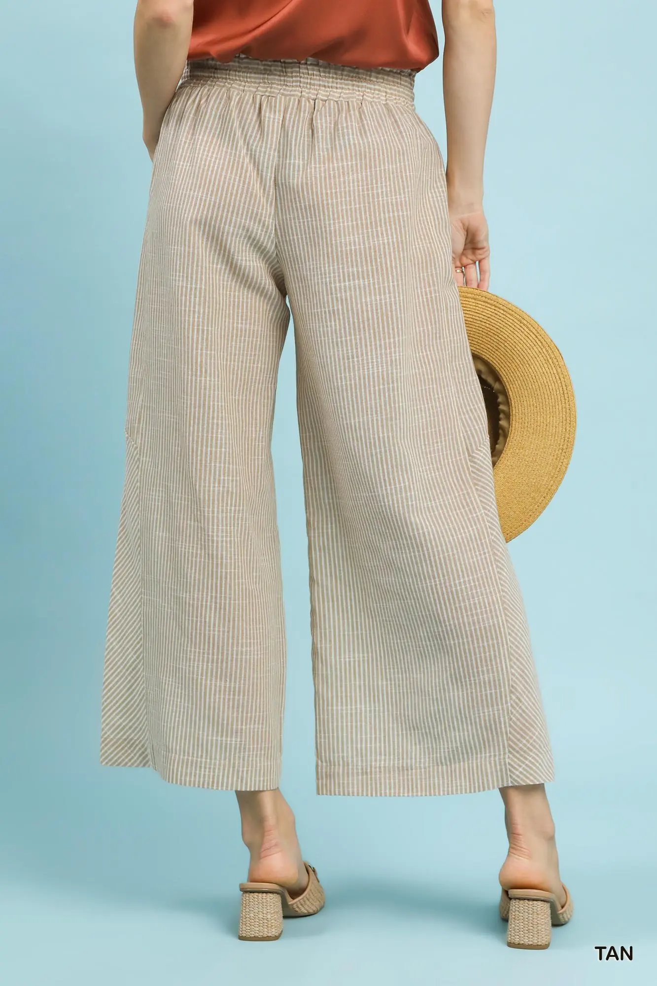 Umgee Linen Striped Wide Leg Pants - Image 3