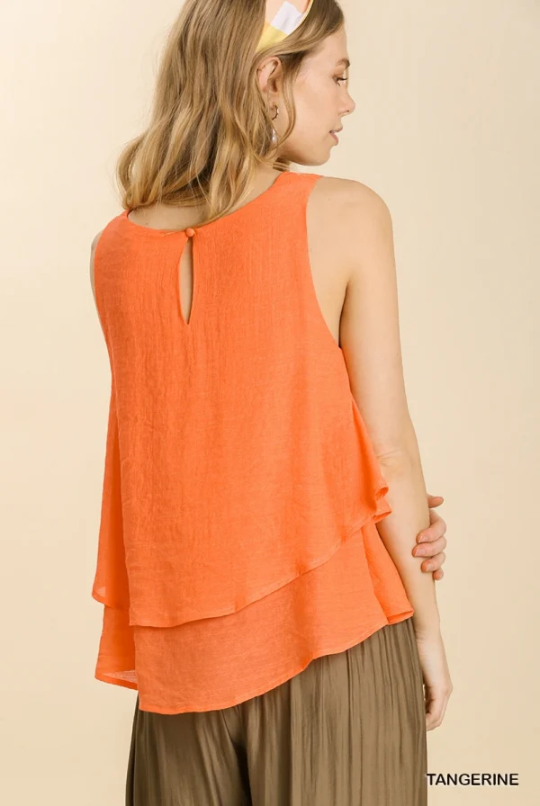 Umgee Sleeveless Layered Top with Keyhole Back - Image 4