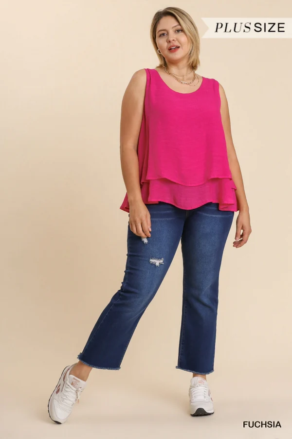 Umgee Sleeveless Layered Top with Keyhole Back - Image 6