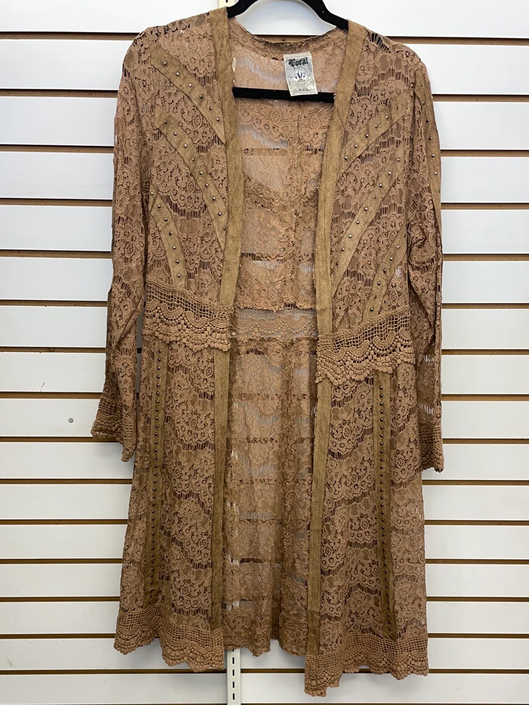 Vocal Lace Jacket with Studded Suede Details - Image 3
