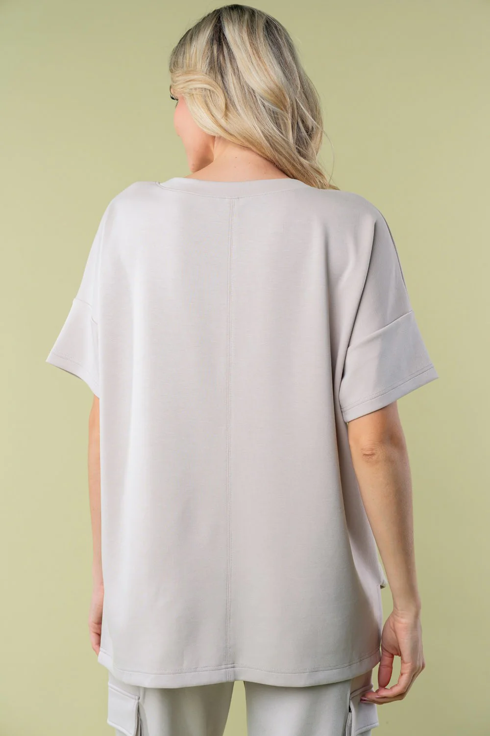 White Birch Half Sleeve Knit Top With Pocket - Image 2