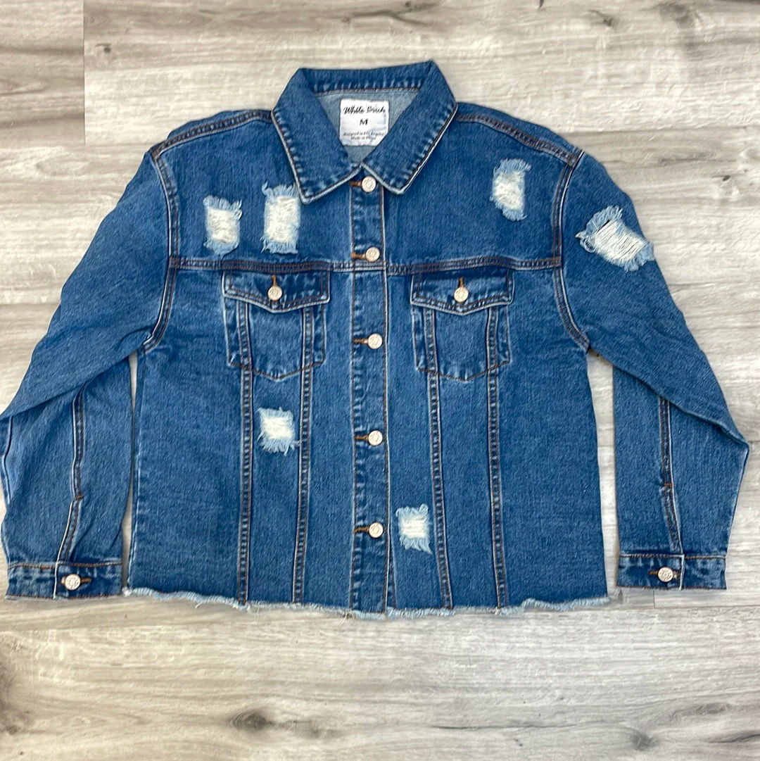 White Birch Distressed Jean Jacket - Image 4