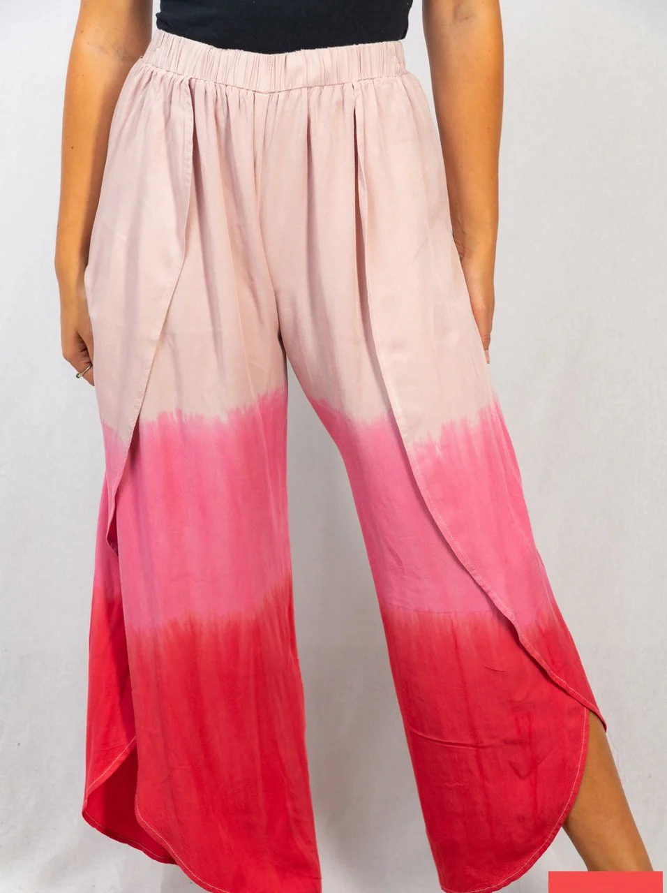 White Birch Wide Leg Side Slit Ombre Pants - Image 2