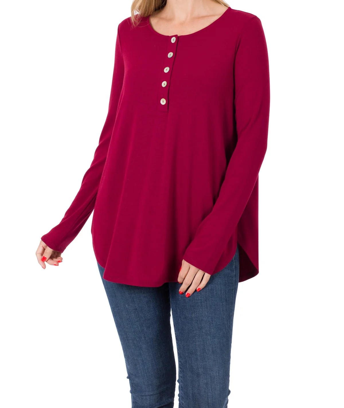 Zenana Long Sleeve Button Top - Image 2