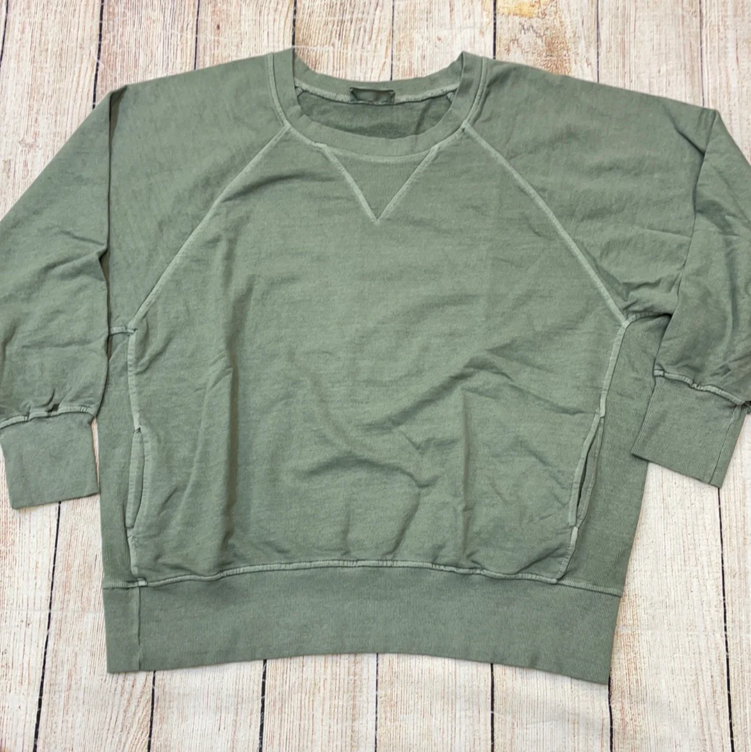 Zenana Pigment Dyed Crewneck Pullover With Pockets - Image 3