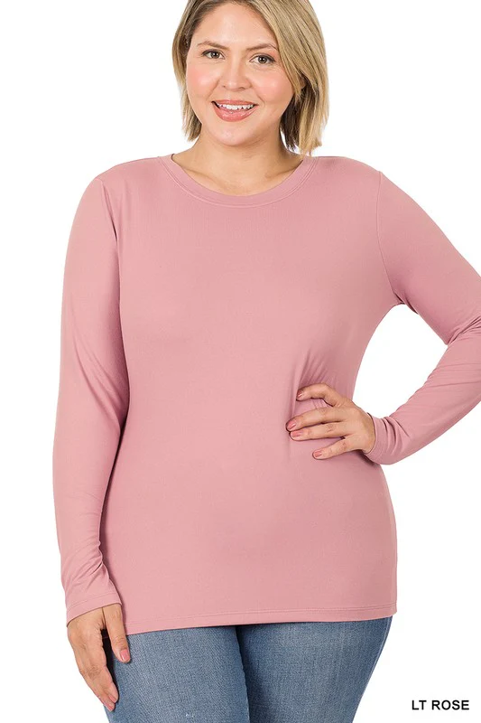 Zenana Plus Size Microfiber Long Sleeve Tee - Image 6