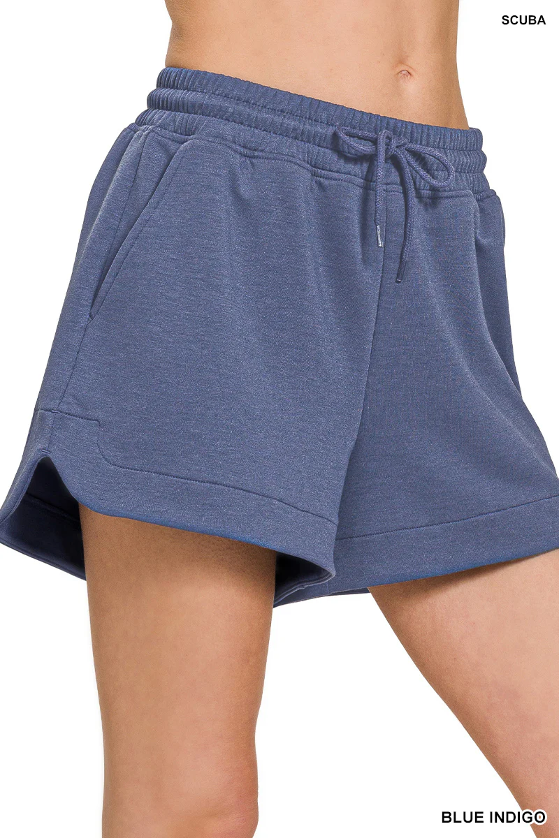 Zenana Scuba Elastic Waistband Shorts W/Pockets - Image 3