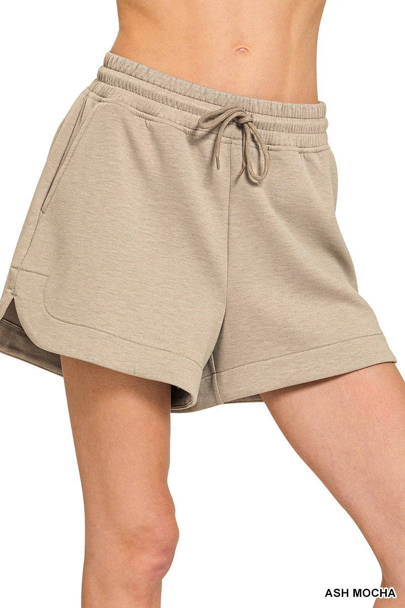 Zenana Scuba Elastic Waistband Shorts W/Pockets - Image 5