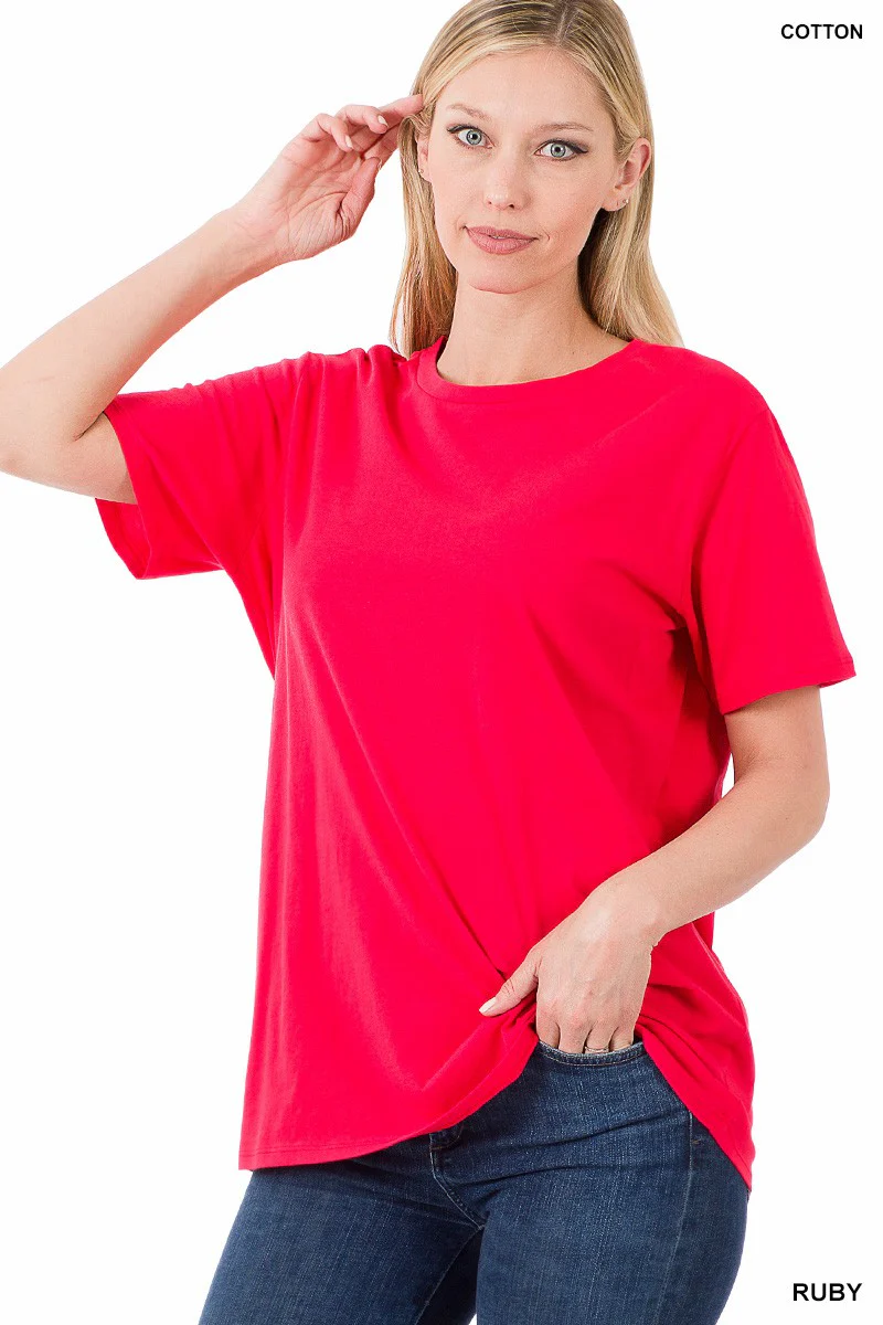 Zenana Short Sleeve Boyfriend Round Neck Tee - Image 3
